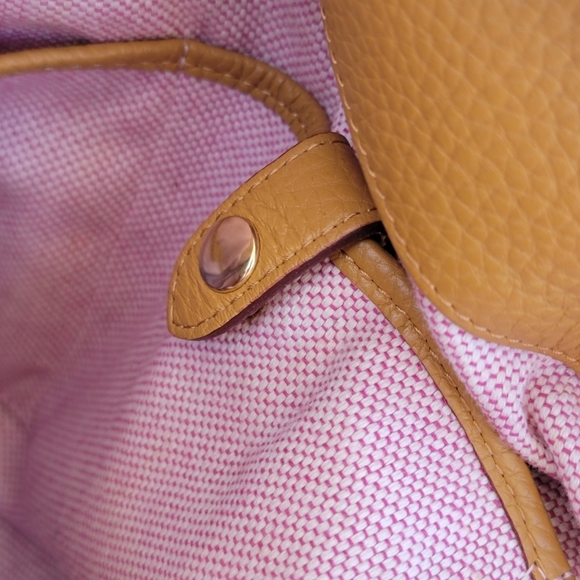 Dooney & Bourke Vintage Samba Logo Lock Sac Keyring Leather Tan Hobo Bag - Picture 9 of 15